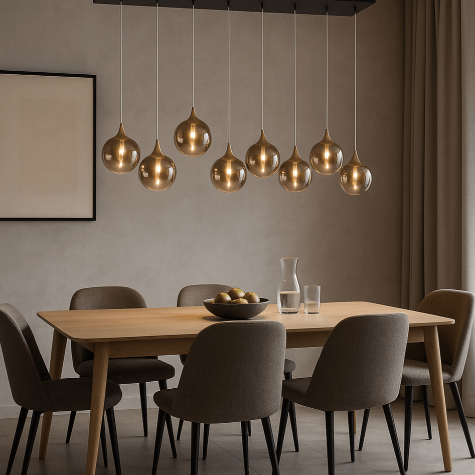 Livorno 8 Light Pendant Light - Black & Gold