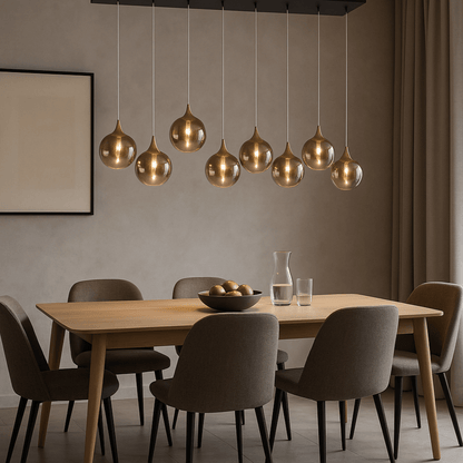 Livorno 8 Light Pendant Light - Black & Gold