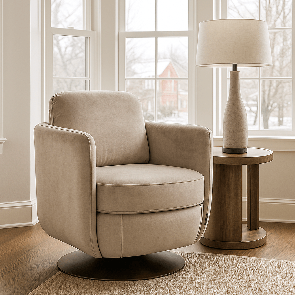 Sebastian Swivel Lounge Chair - Khaki