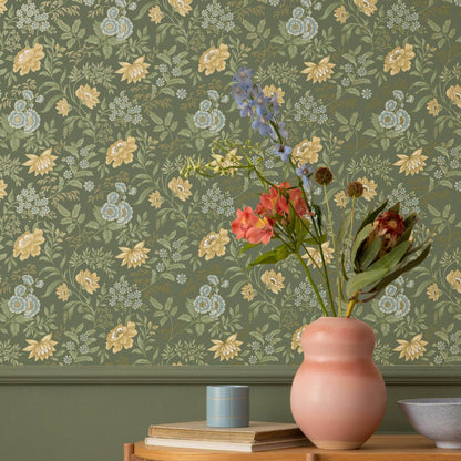 Rasch Garden Muse Evergreen Wallpaper - 100029