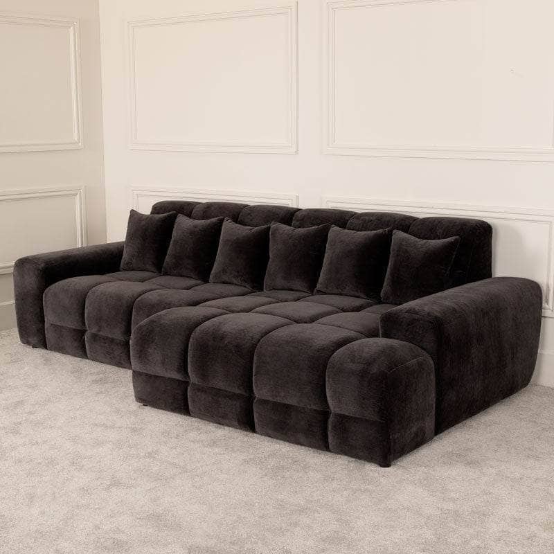 Maine Right Hand Facing Corner Sofa - Black