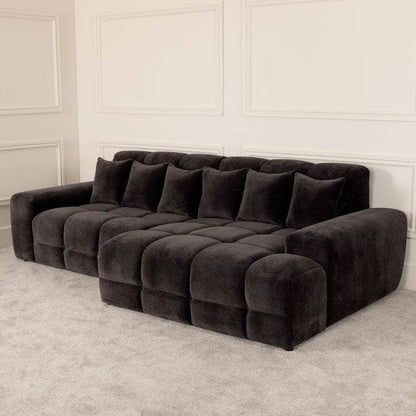 Maine Right Hand Facing Corner Sofa - Black