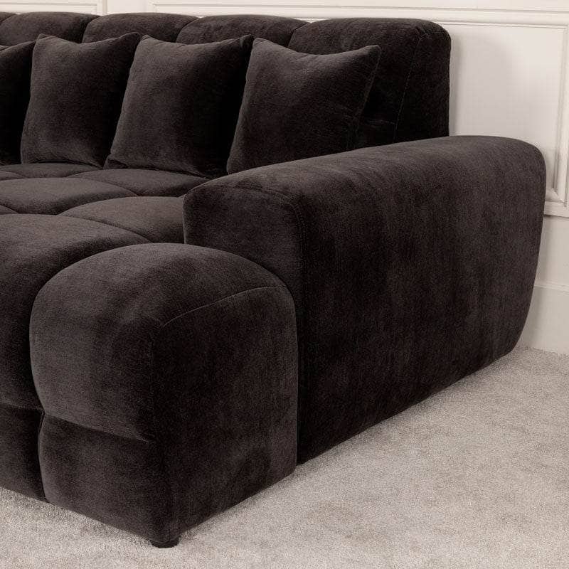 Maine Left Hand Facing Corner Sofa - Black