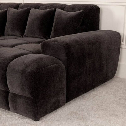 Maine Left Hand Facing Corner Sofa - Black