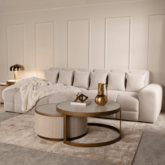 Maine Left Hand Facing Corner Sofa - Cream