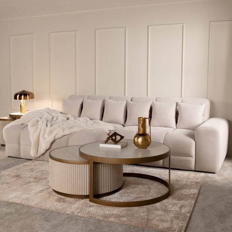 Maine Left Hand Facing Corner Sofa - Cream