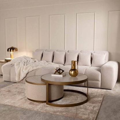 Maine Left Hand Facing Corner Sofa - Cream