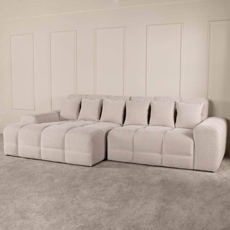 Maine Left Hand Facing Corner Sofa - Cream