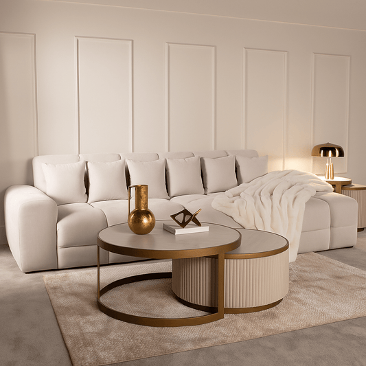Maine Right Hand Facing Corner Sofa - Cream