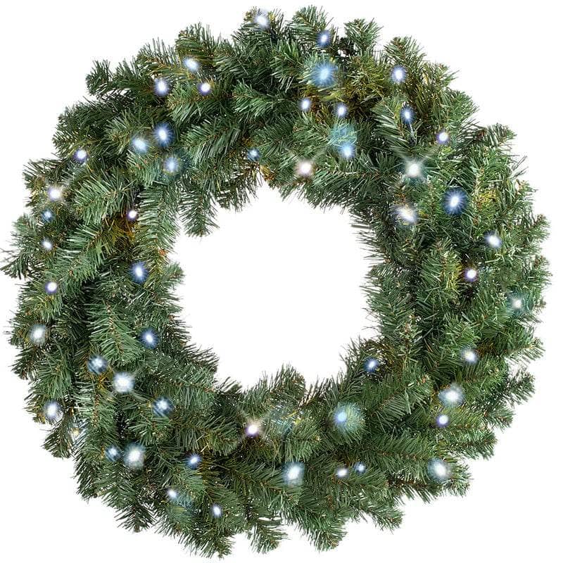 Pre-lit Warm/Cool White Christmas Wreath - 48