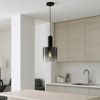 Sweden Pendant Light - Matt Black & Smoked Ombre