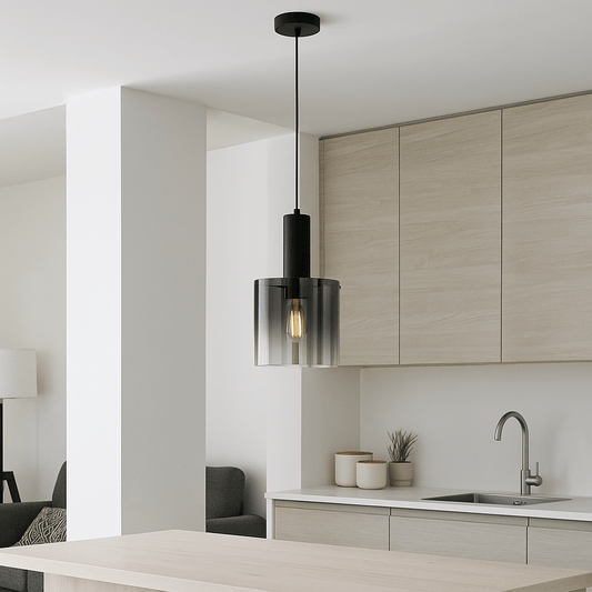 Sweden Pendant Light - Matt Black & Smoked Ombre