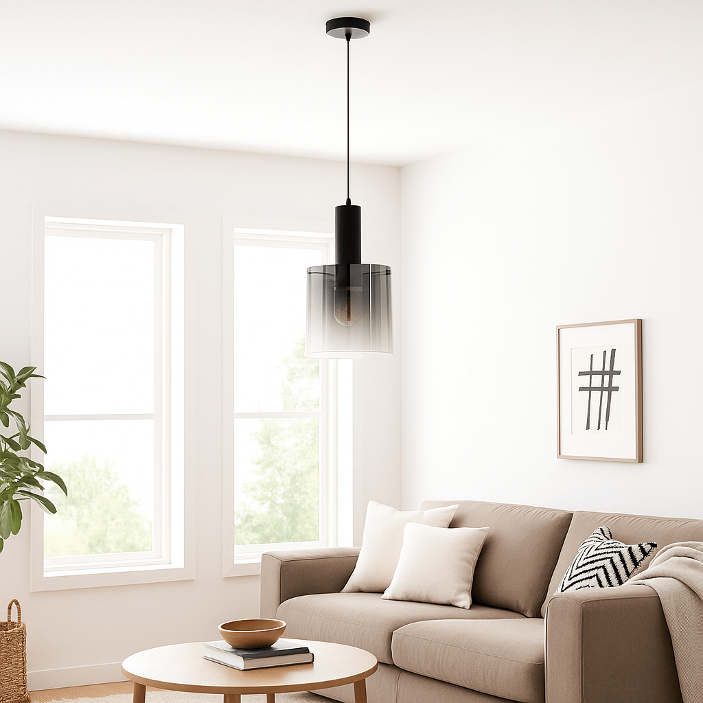 Sweden Pendant Light - Matt Black & Smoked Ombre