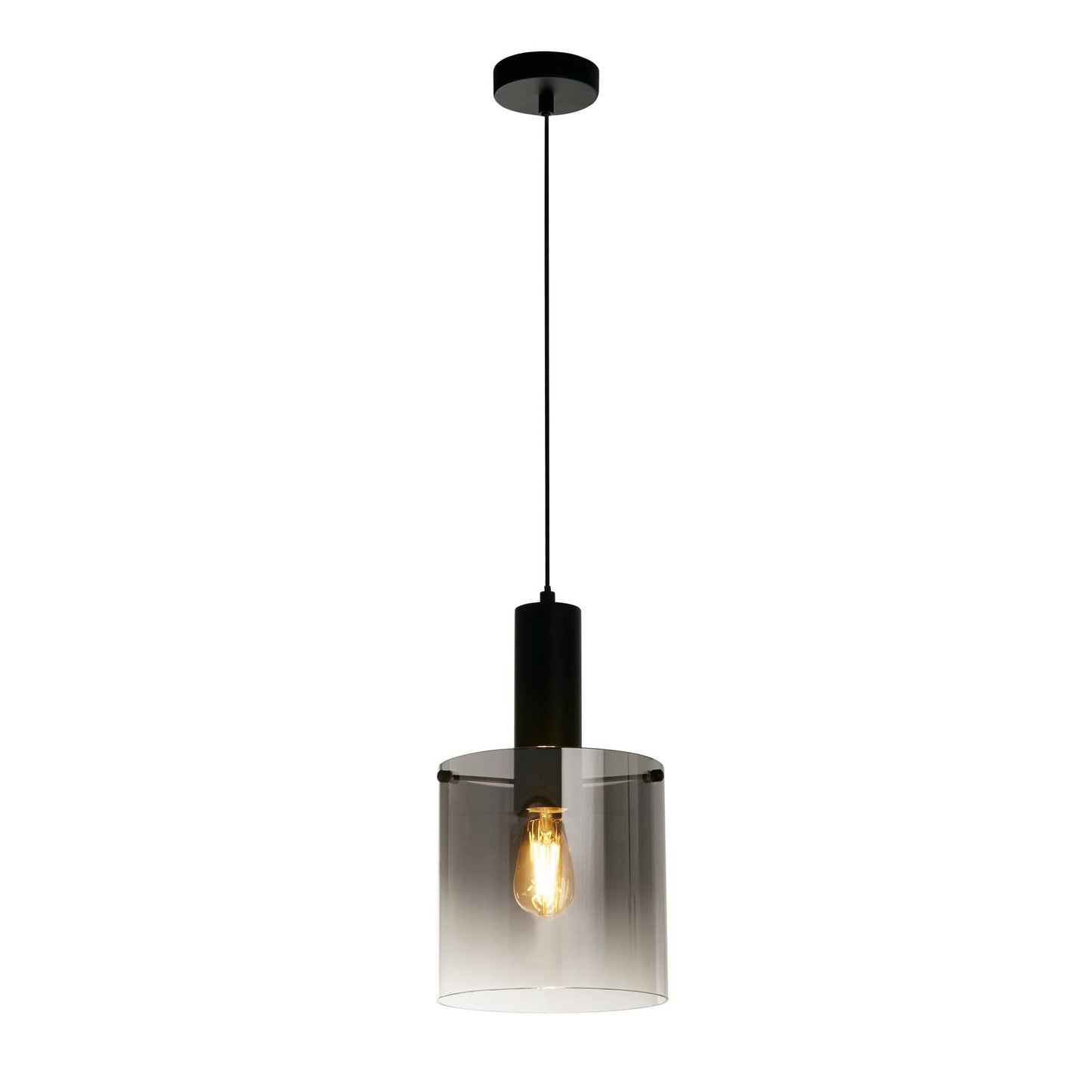 Sweden Pendant Light - Matt Black & Smoked Ombre