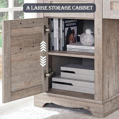 Bureau de direction en forme de L de style farmhouse, 60 pouces, bureau d'angle en bois, bureau d'ordinateur