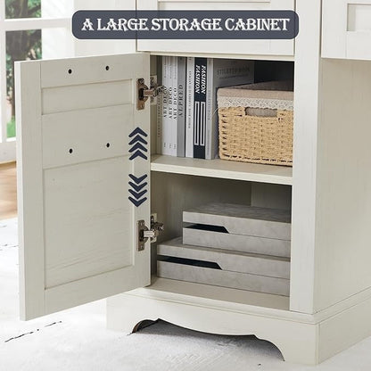 Bureau de direction en forme de L de style farmhouse, 60 pouces, bureau d'angle en bois, bureau d'ordinateur