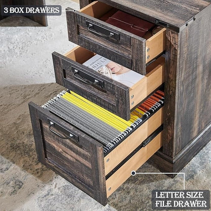 Bureau de direction en forme de L de style farmhouse, 60 pouces, bureau d'angle en bois, bureau d'ordinateur