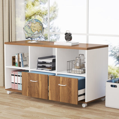 Bureau d'ordinateur en forme de L de 63 pouces avec meuble à dossiers latéral de 47 pouces, ensemble de bureau pour maison et bureau de direction.