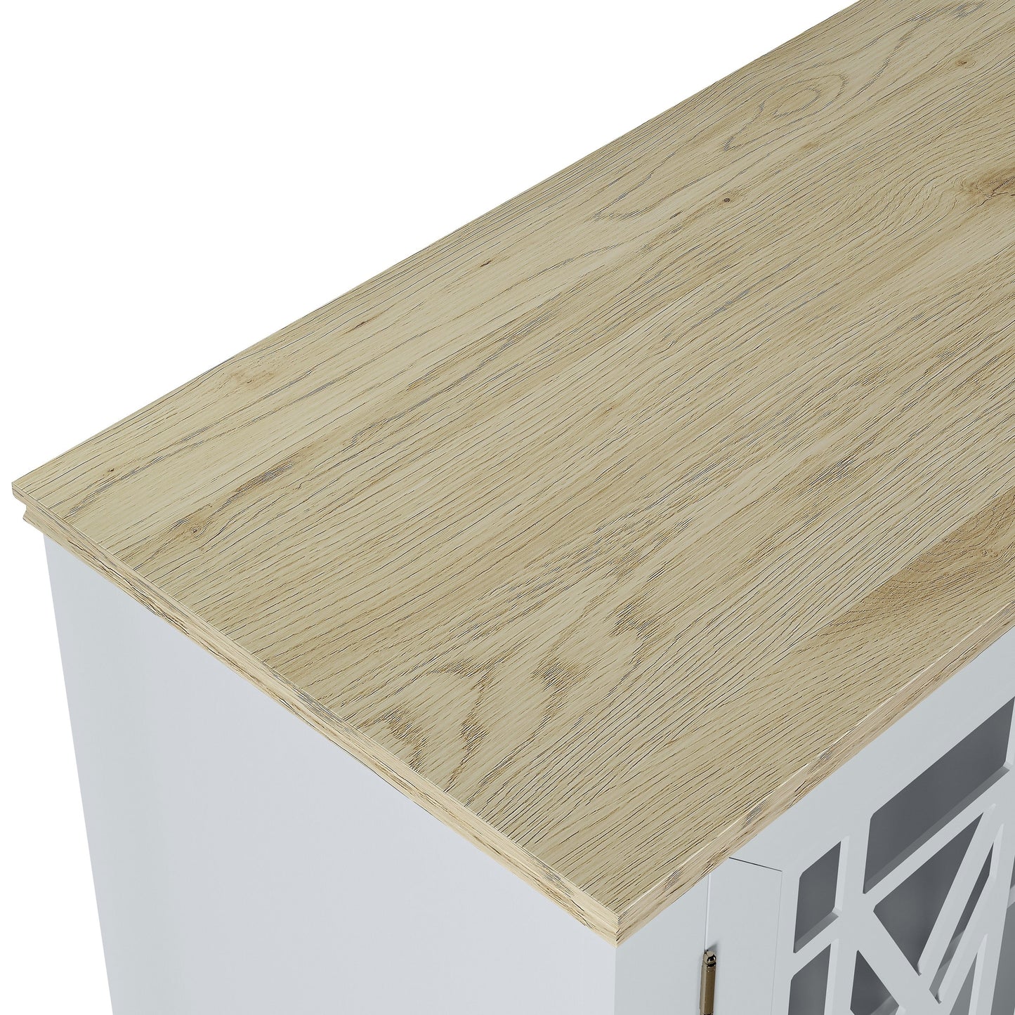 Buffet de cuisine de style vintage en bois, 63 pouces de largeur.