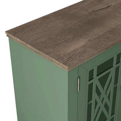 Buffet de cuisine de style vintage en bois, 63 pouces de largeur.