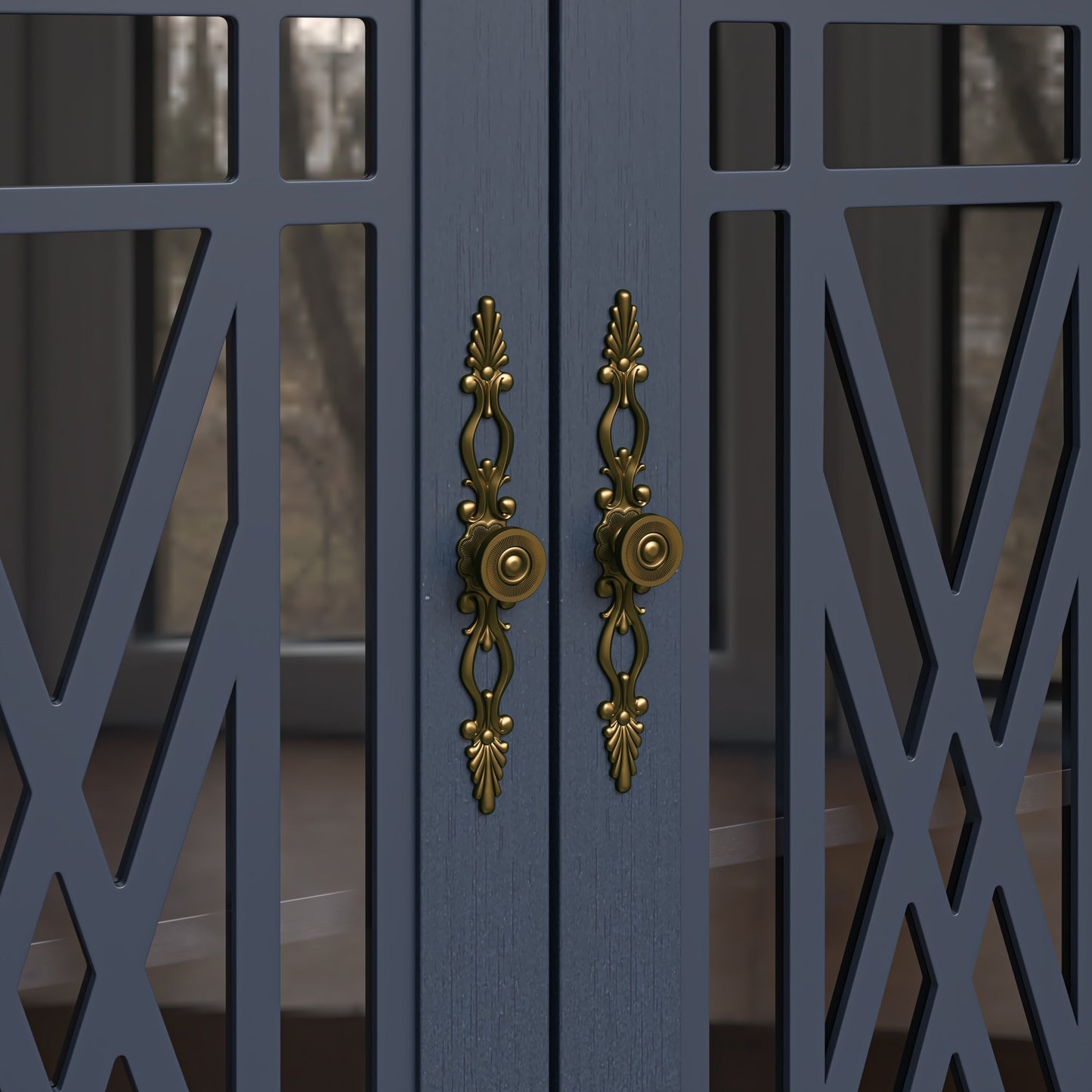 Buffet de cuisine de style vintage en bois, 63 pouces de largeur.