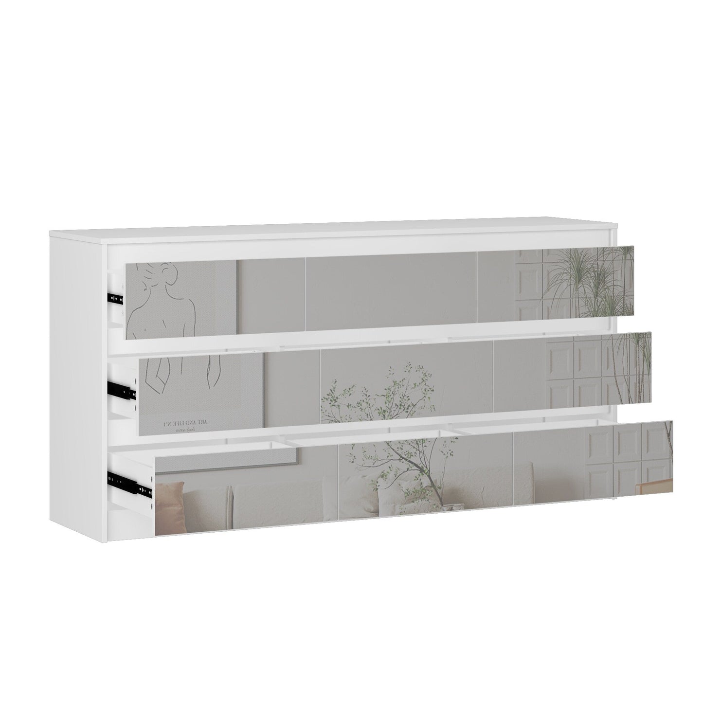 Meuble de rangement à 9 tiroirs, 63W, pour salon ou chambre à coucher.