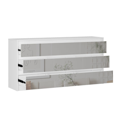 Meuble de rangement à 9 tiroirs, 63W, pour salon ou chambre à coucher.