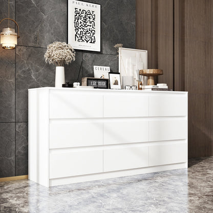 Meuble de rangement à 9 tiroirs, 63W, pour salon ou chambre à coucher.