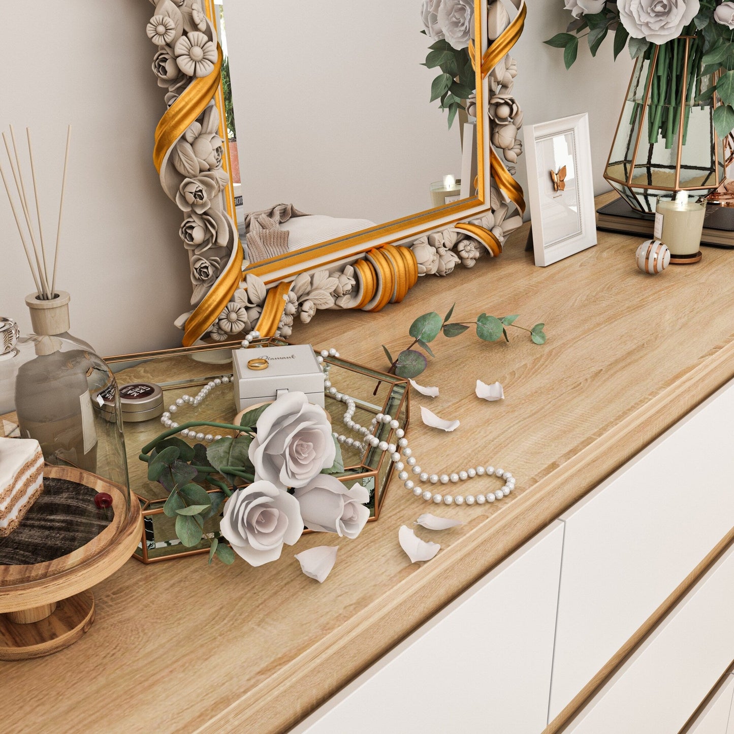 Meuble de rangement à 9 tiroirs, 63W, pour salon ou chambre à coucher.