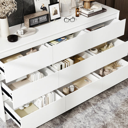 Meuble de rangement à 9 tiroirs, 63W, pour salon ou chambre à coucher.