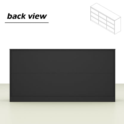 Meuble de rangement à 9 tiroirs, 63W, pour salon ou chambre à coucher.