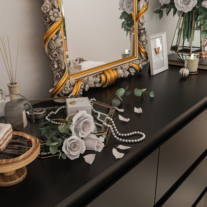 Meuble de rangement à 9 tiroirs, 63W, pour salon ou chambre à coucher.