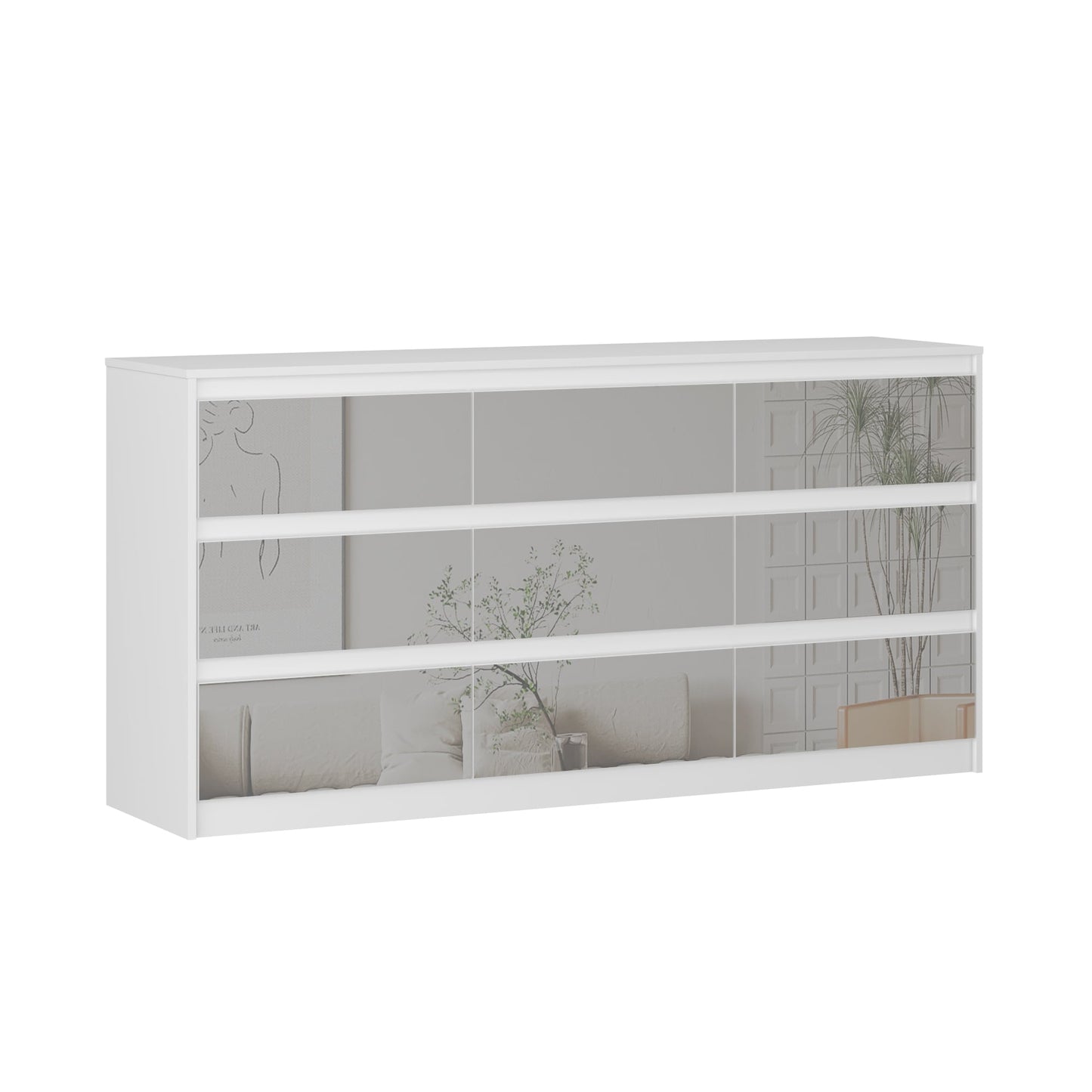 Meuble de rangement à 9 tiroirs, 63W, pour salon ou chambre à coucher.