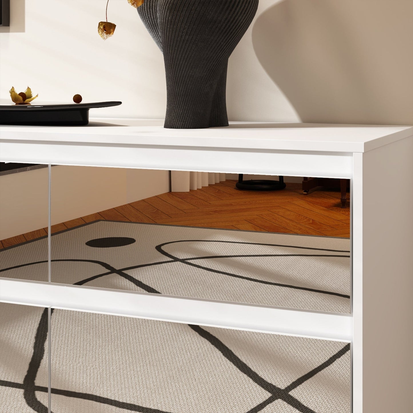 Meuble de rangement à 9 tiroirs, 63W, pour salon ou chambre à coucher.