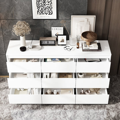 Meuble de rangement à 9 tiroirs, 63W, pour salon ou chambre à coucher.