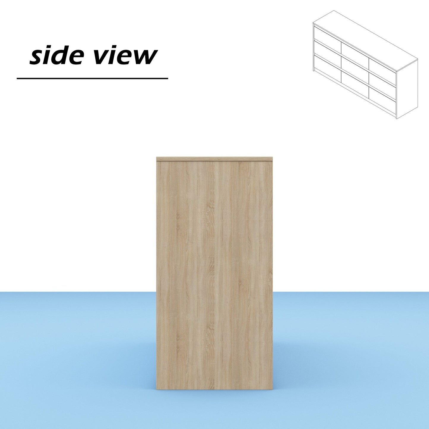 Meuble de rangement à 9 tiroirs, 63W, pour salon ou chambre à coucher.