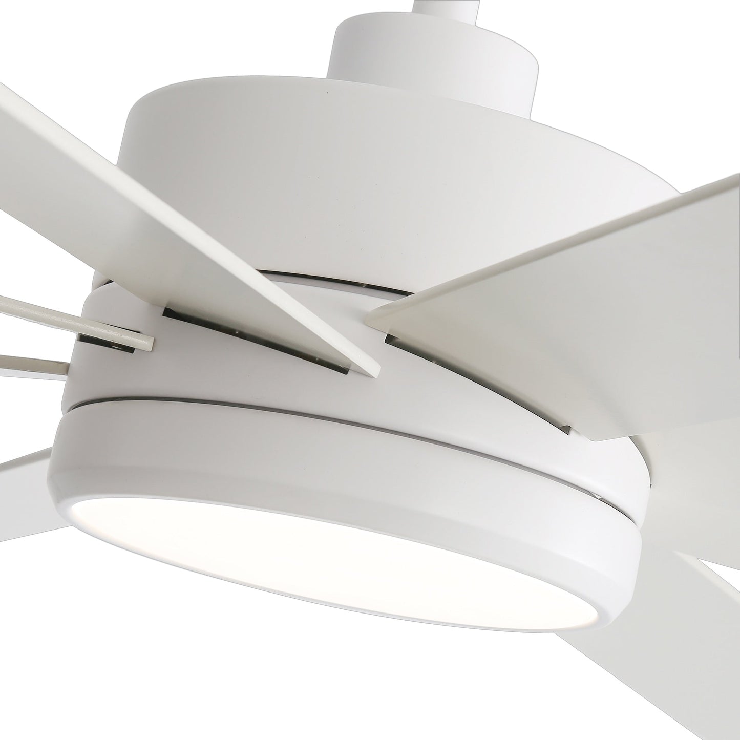 Ventilateur de plafond à LED noir à 8 pales de 65 pouces avec lumière et télécommande