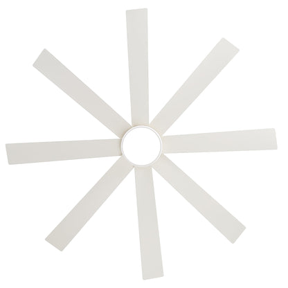 Ventilateur de plafond à LED noir à 8 pales de 65 pouces avec lumière et télécommande
