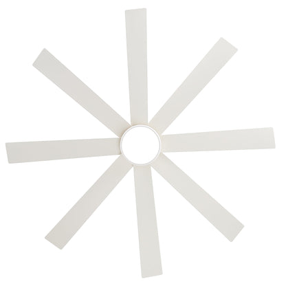 Ventilateur de plafond à LED noir à 8 pales de 65 pouces avec lumière et télécommande