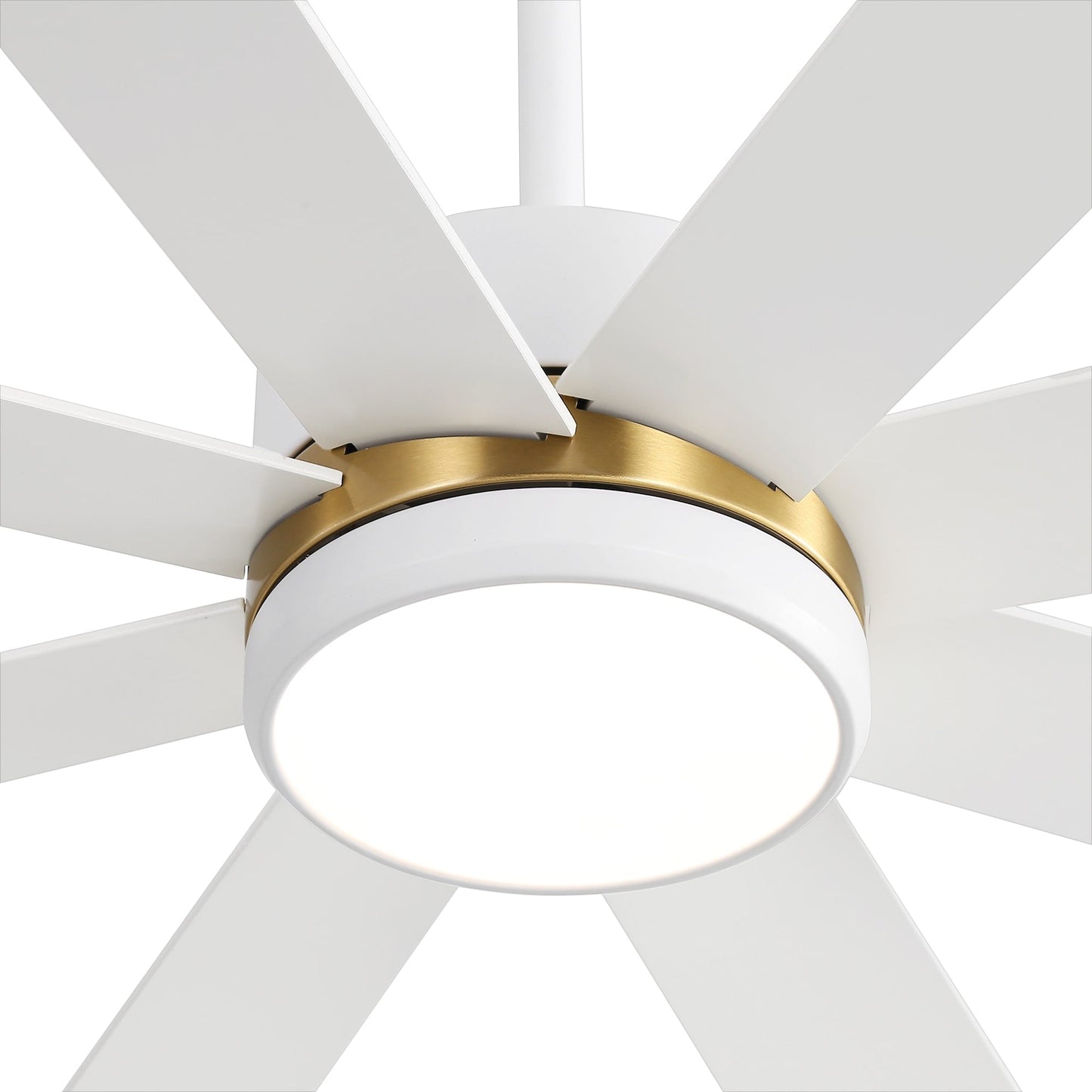 Ventilateur de plafond à LED noir à 8 pales de 65 pouces avec lumière et télécommande