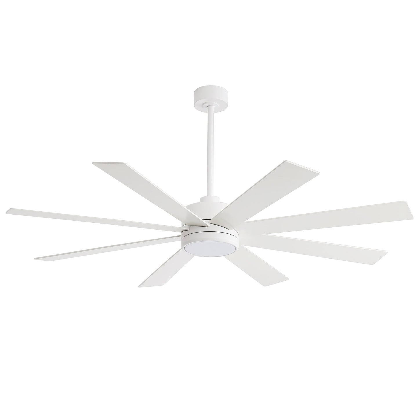 Ventilateur de plafond à LED noir à 8 pales de 65 pouces avec lumière et télécommande