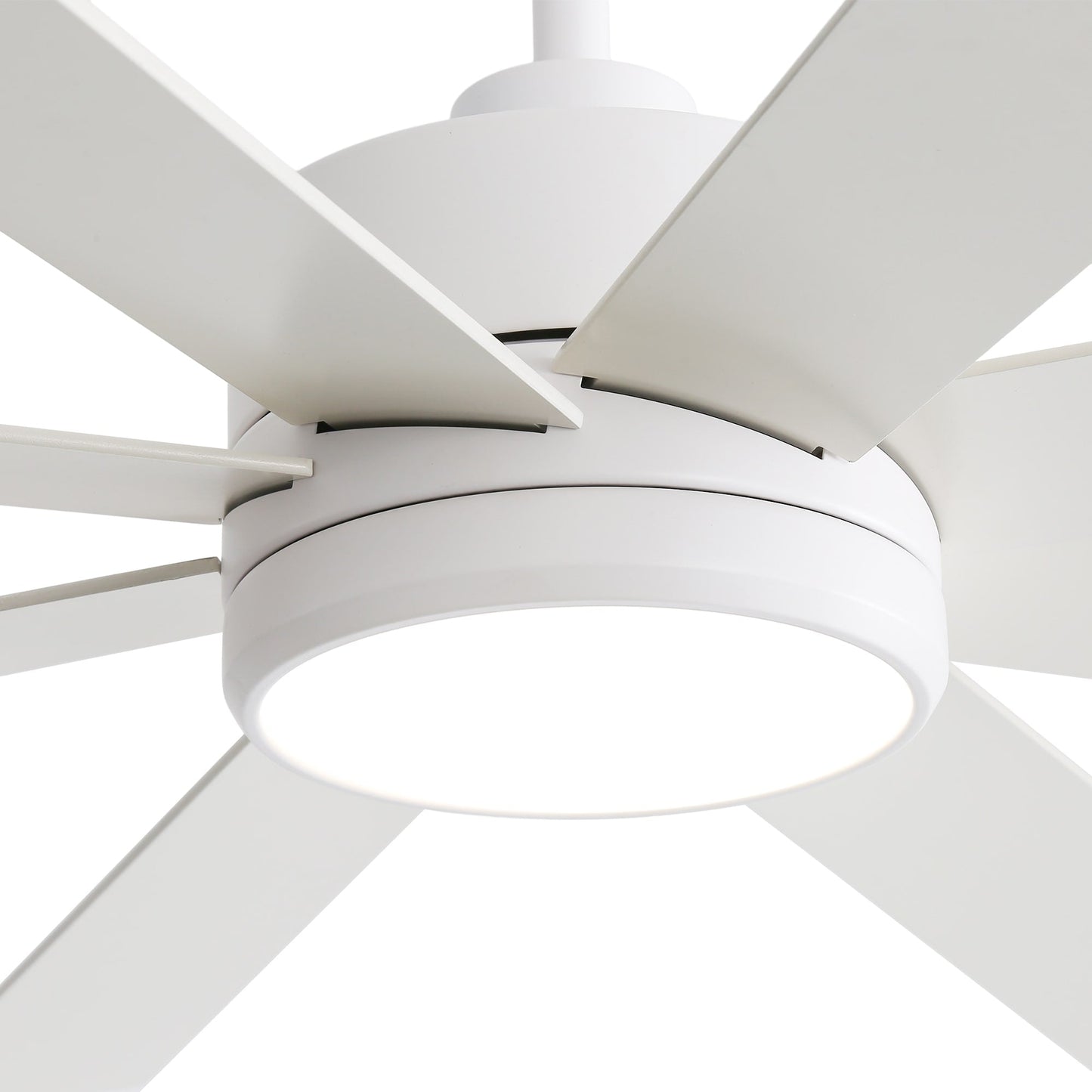 Ventilateur de plafond à LED noir à 8 pales de 65 pouces avec lumière et télécommande