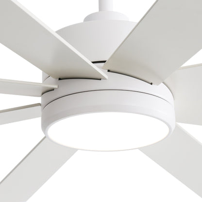 Ventilateur de plafond à LED noir à 8 pales de 65 pouces avec lumière et télécommande