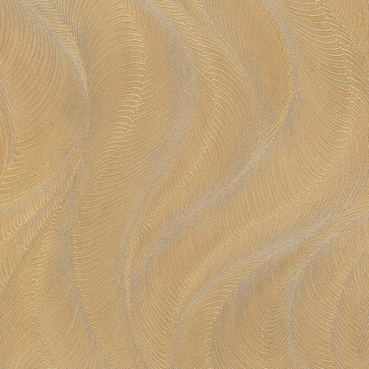 Rasch B55 Opulenza Wave Gold Wallpaper - 659641