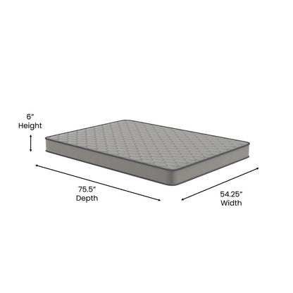 Matelas hybride à ressorts à revêtement semi-rigide de densité moyenne
