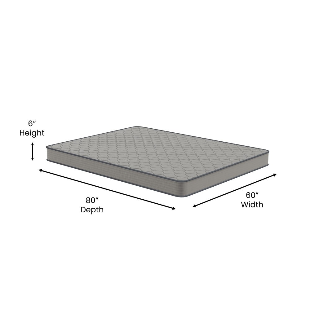 Matelas hybride à ressorts à revêtement semi-rigide de densité moyenne