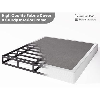 FSCHOS Sommier à ressorts métalliques de 7 pouces, base de matelas basique, sans pieds.