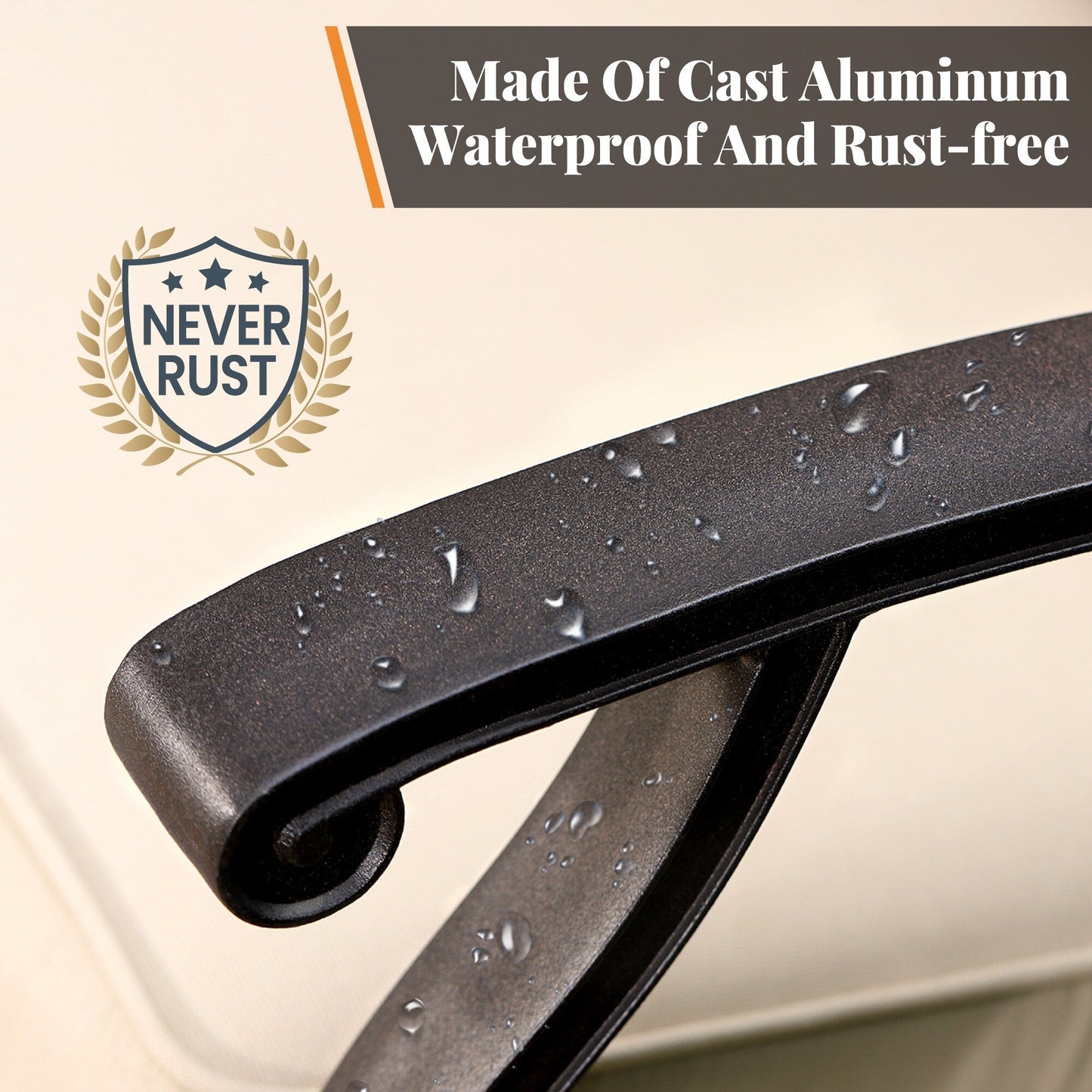 MAISON ARTS Chaises de salle à manger/ensemble de repas de patio en aluminium moulé avec table de salle à manger ronde et 6 chaises de patio en aluminium moulé