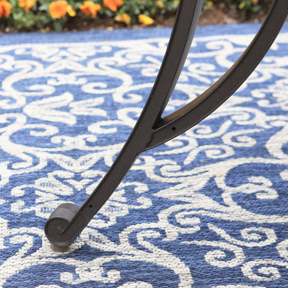 MAISON ARTS Chaises de salle à manger/ensemble de repas de patio en aluminium moulé avec table de salle à manger ronde et 6 chaises de patio en aluminium moulé