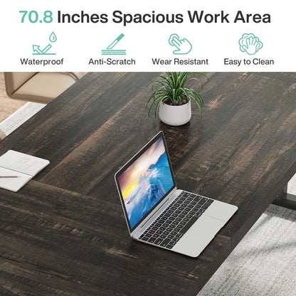 Bureau de direction de 70,8 pouces, grand bureau d'ordinateur, poste de travail.